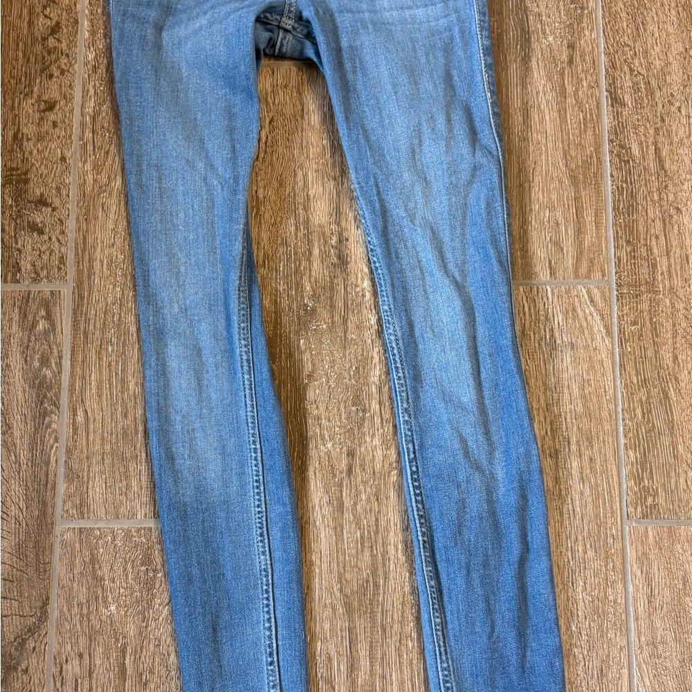 Hollister Blue Skinny Jeans with Lived-In Look